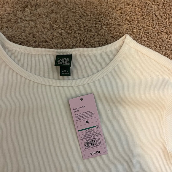 Wild Fable Cream Ribbed Top - Picture 2 of 2